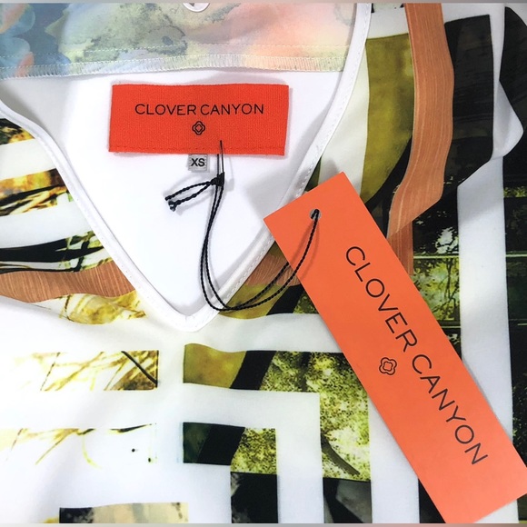 Clover Canyon Floral Maze Drawstring Mini Dress Multi Geometric Print - Picture 5 of 11